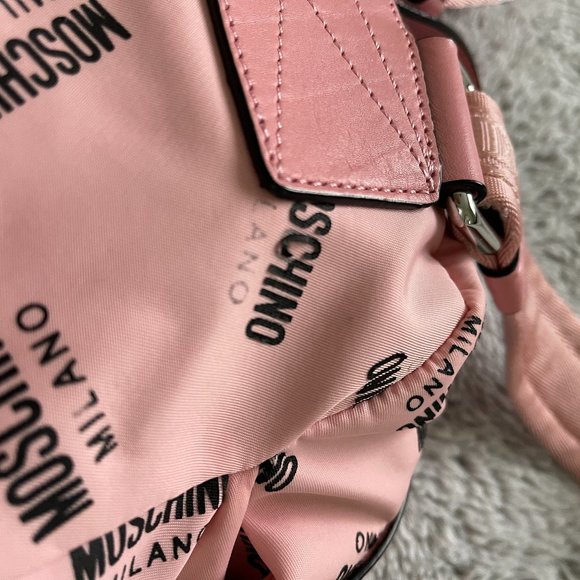 MOSCHINO Women Pink All Over Logo Print Unstructured Backpack main image 10
